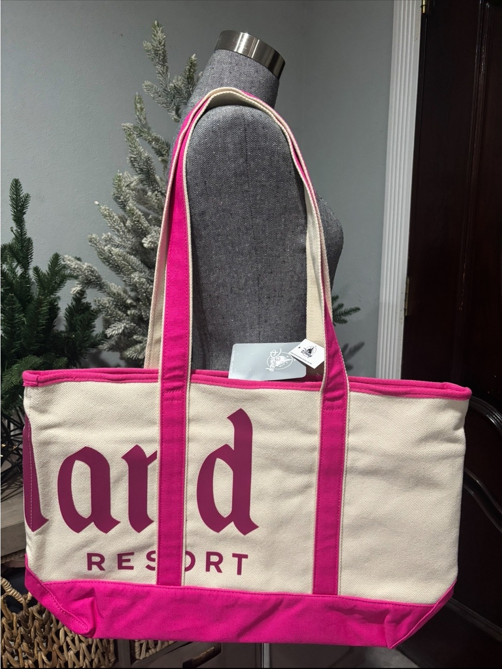 Disneyland Pink and Cream Canvas Tote Bag - NWT!! - Picture 2 of 4